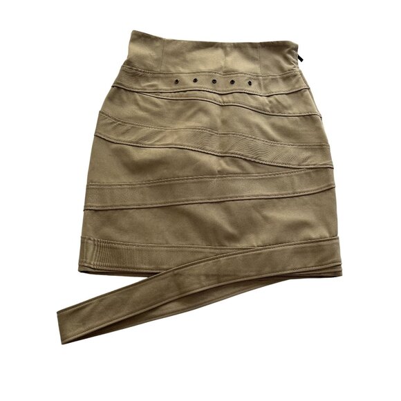 Monse Cotton Canvas Skirt in Khaki - Picture 1 of 6
